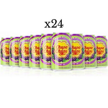 Carica l'immagine nel visualizzatore di Gallery, 24 lattine Chupa Chups Grape soda, bevanda al gusto uva
